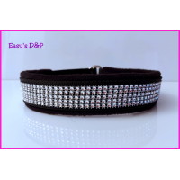 Halfcheck zwart zilver bling bling